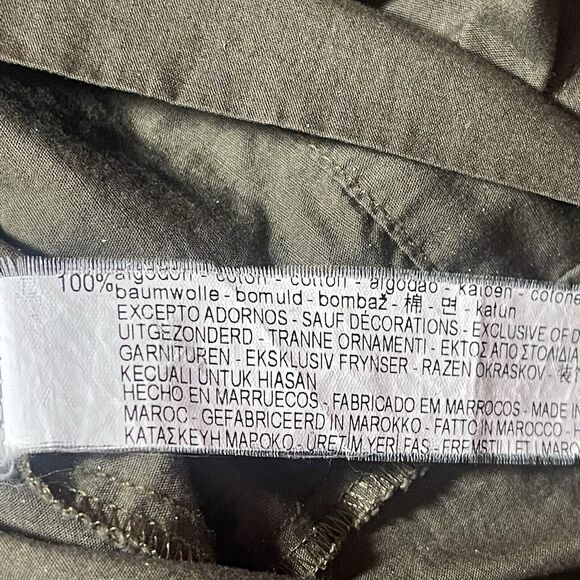 Zara Cropped Jacket Womens Size XS Green Pullover Half Zip 3/4 Sleeve Patches - Picture 8 of 8